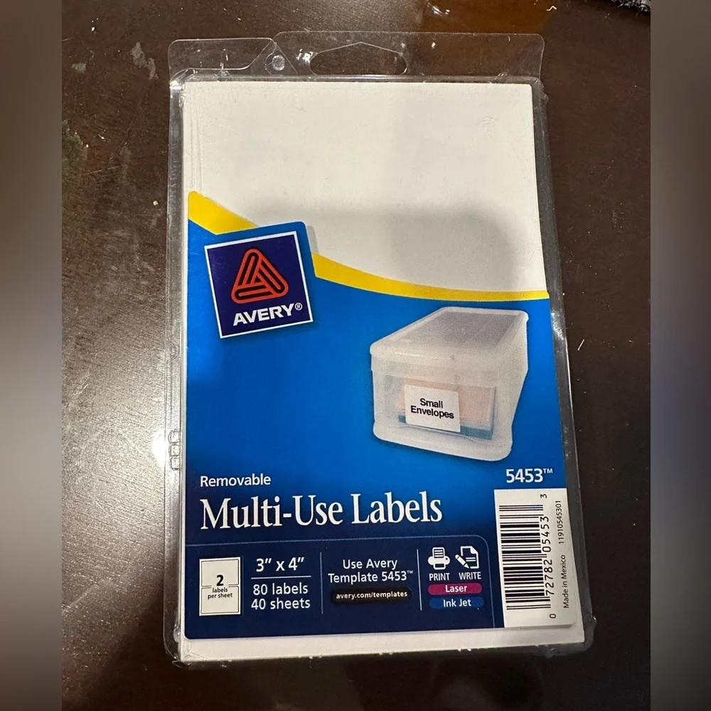 Removable Multi- Use Labels 3” x 4”